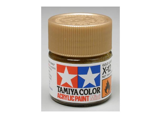 Tamiya lakk Acryl X-12 Gold Leaf 10ml glass