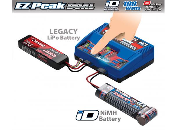 Traxxas Lader og batteri combo EX-Peak Charger EZ-Peak Dual 8A and 2x3S 5000mAh