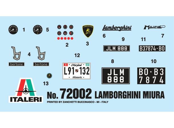 Italeri 1:24 - Lamborghini Miura Startsett